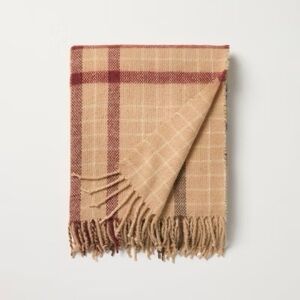 Fall Plaid Lightweight Throw Blanket Brown - Hearth & Hand with Magnolia